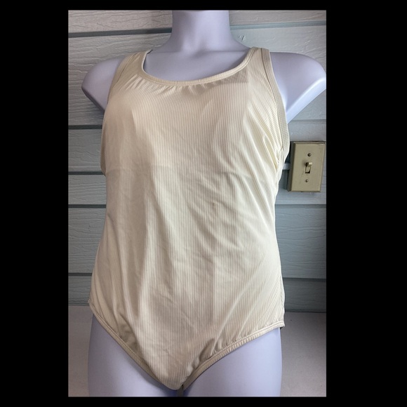 Essentials Cream one piece swimsuit - Picture 2 of 5